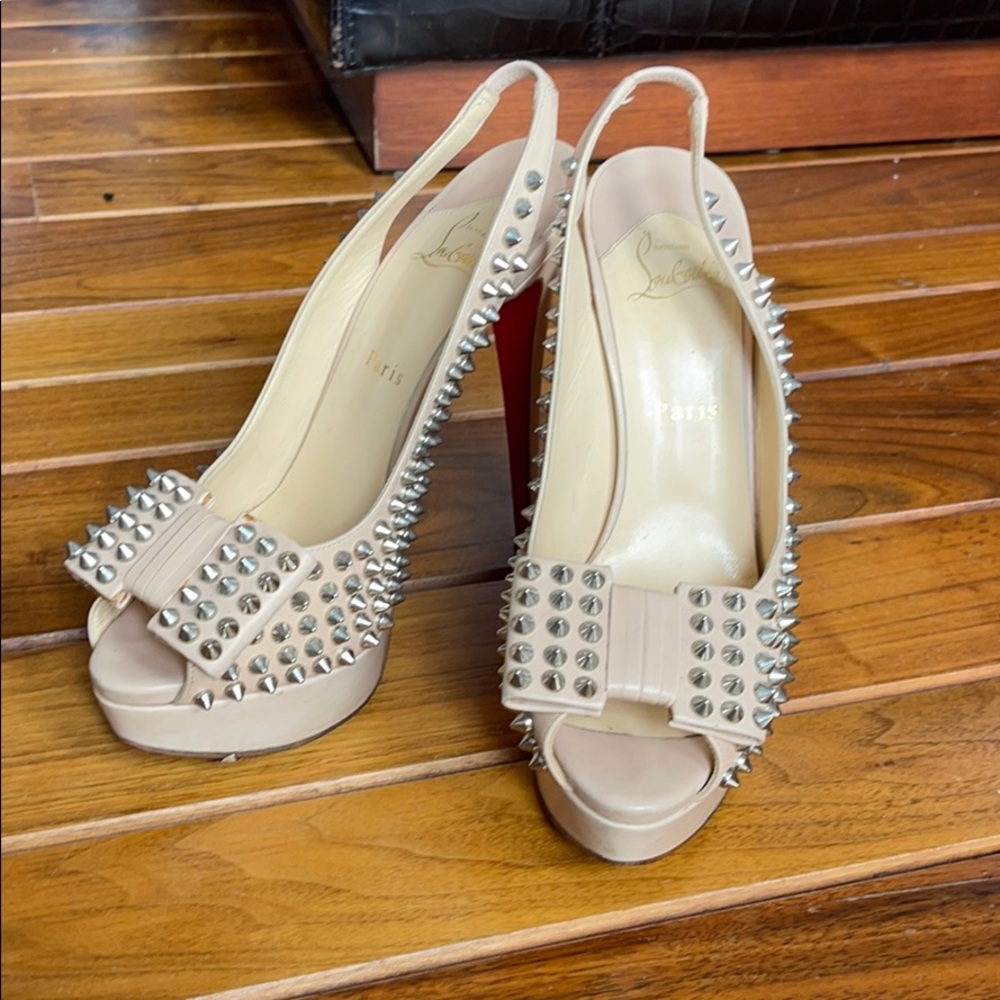 Christian Louboutin spike bow heels